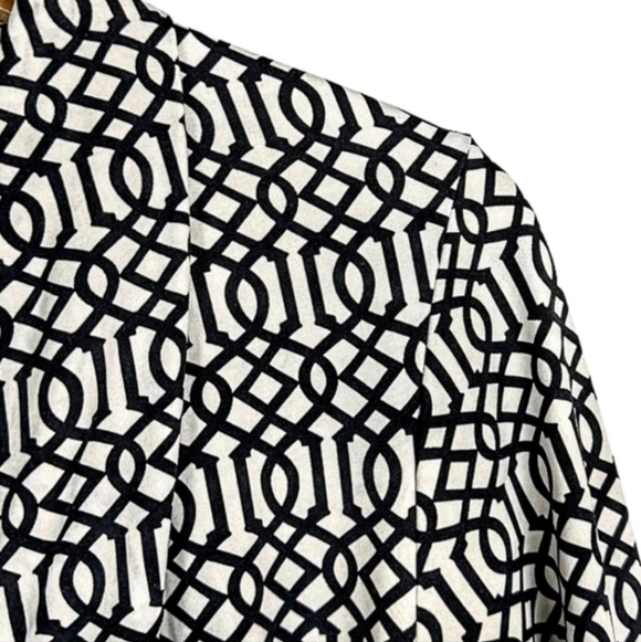 🛍SALE J.Mclaughlin Catalina Cloth Faux Wrap Geometric 3/4 Sleeve Dress. Sz. L - Picture 6 of 7